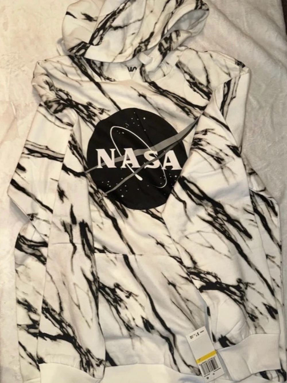 NASA Black & White Marble Graphic Hoodie